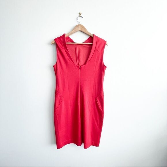 Z Spoke By Zac Posen Red Cocktail Dress Knit Stretch Women's 10 Lined - Picture 2 of 9